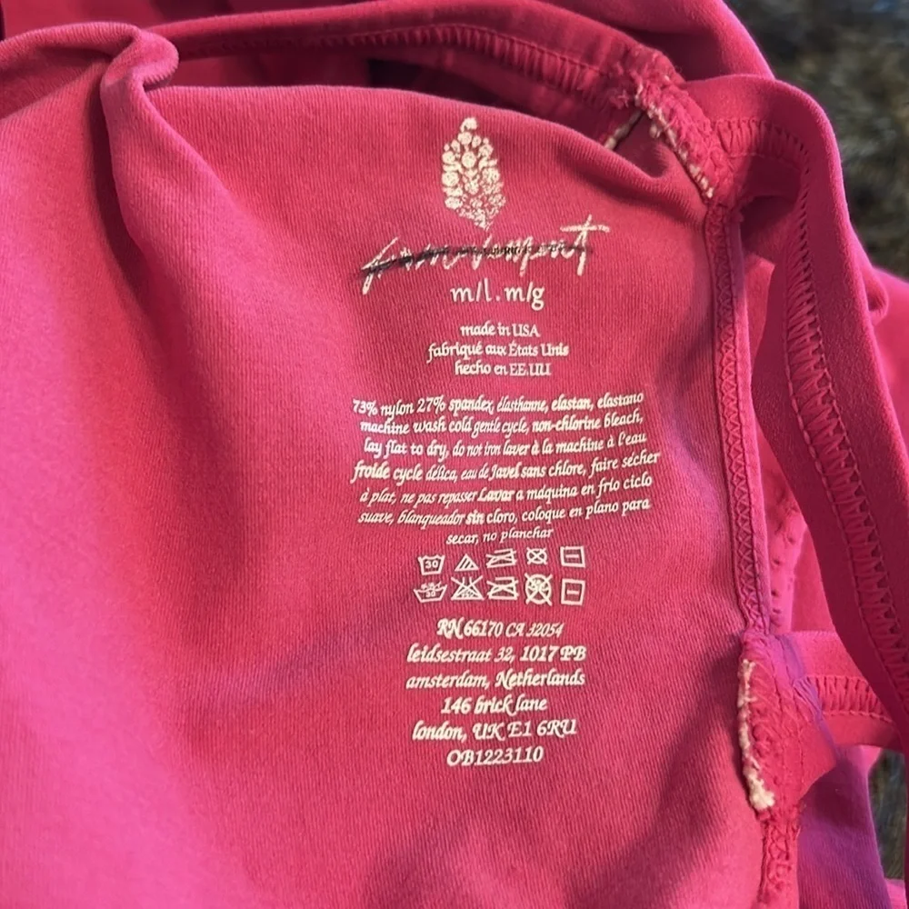 NWOT Free People, Good Karma Onesie, M/L in Fuchsia Pink